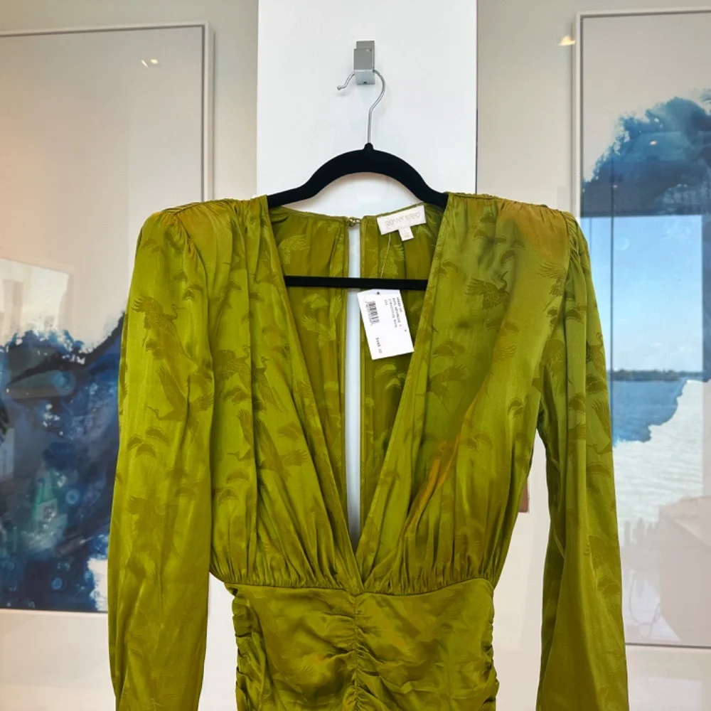 Ronny Kobo Michelle Ruched Satin Jacquard Mini Dress - Picture 3 of 6